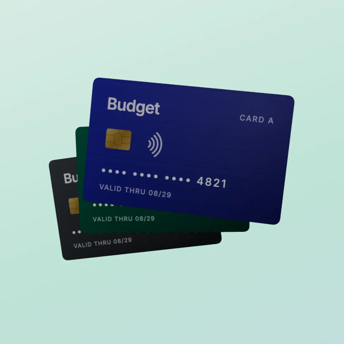 Three Budget payment cards